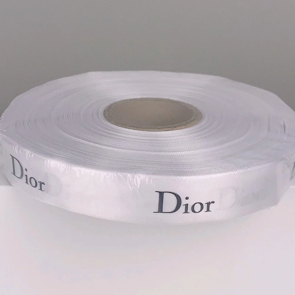 Authentic Christian Dior White Satin Ribbon 2cm • 6 Yard Continuous Cut